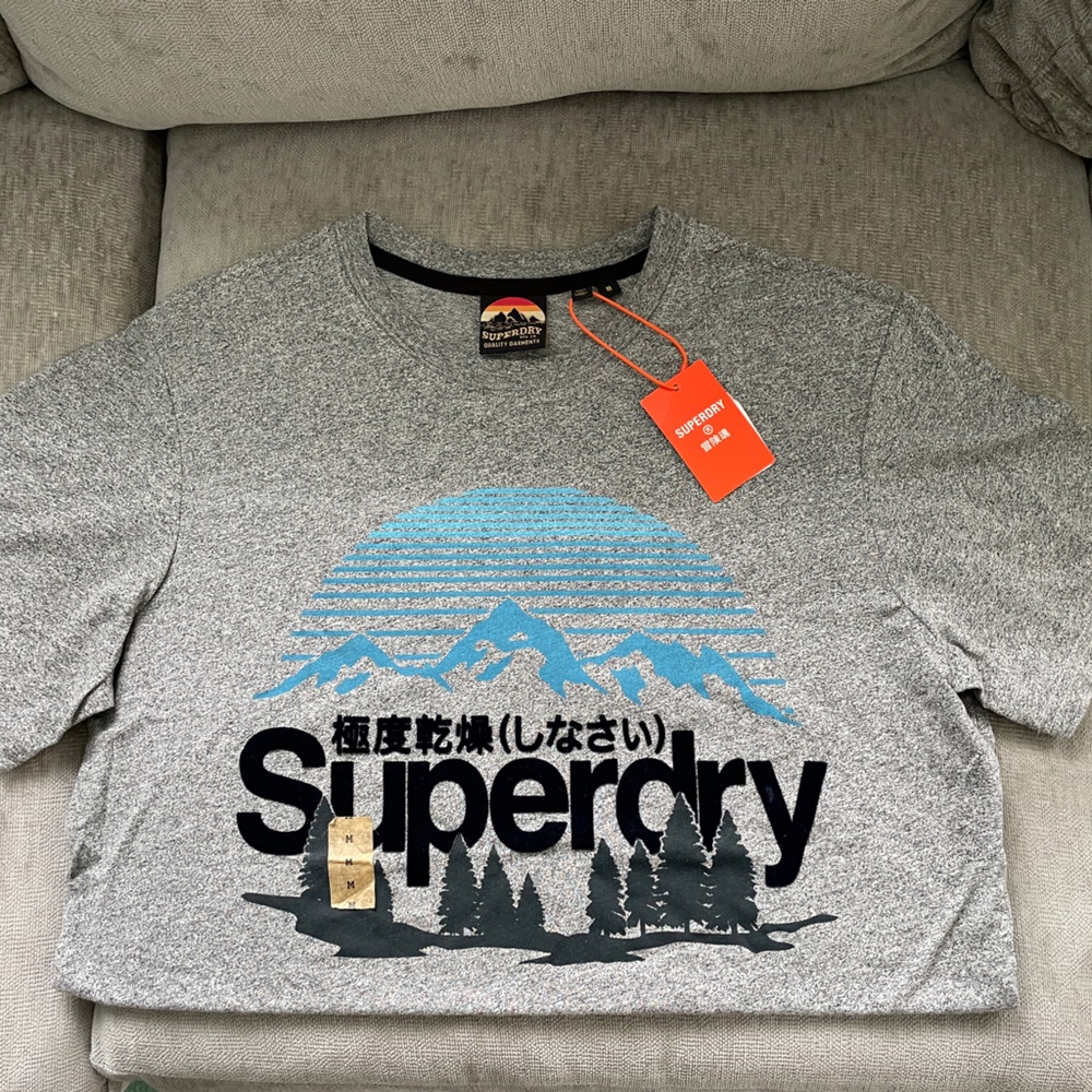 SOLD NWT Superdry Men’s Grey outdoors Mountains shirt Medium OBO